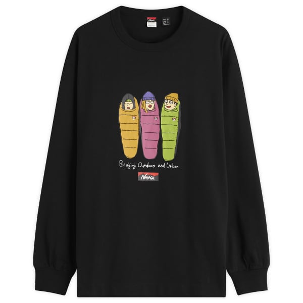 

Эко-Гибридная футболка с длинным рукавом и графическим принтом Nanga, черный