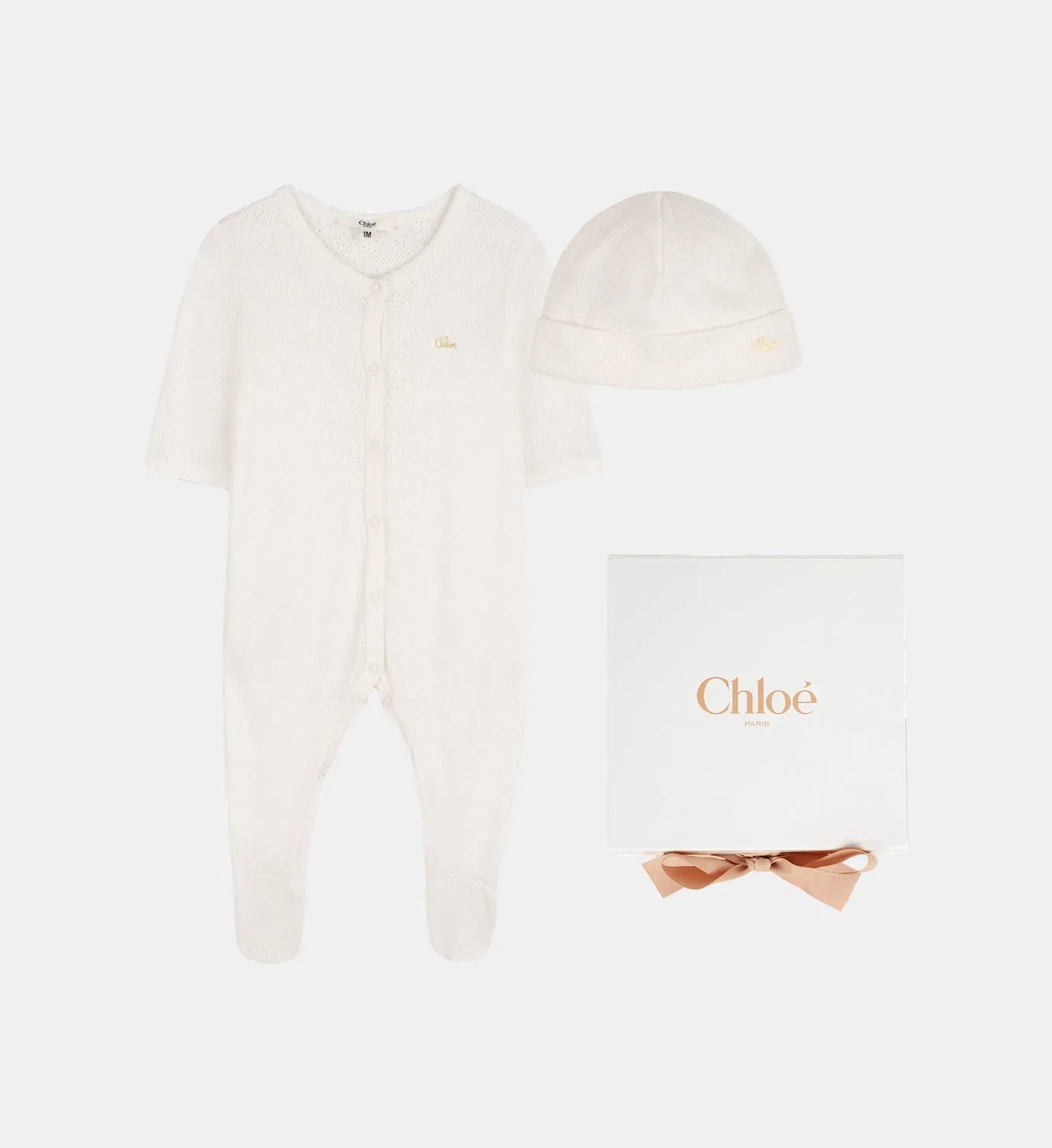 Пижамный комплект и шапочка Chloe Kids, белый