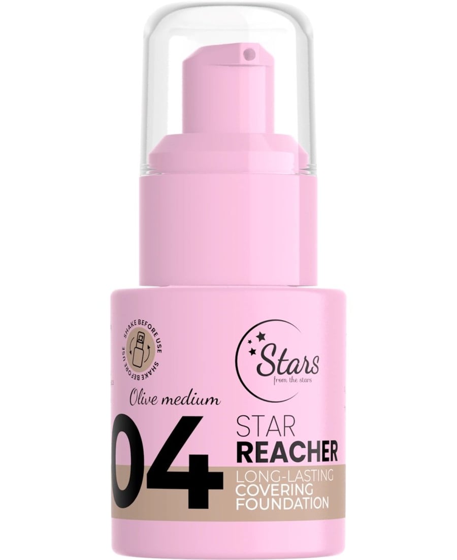 

Stars From The Stars, Star Reacher, кроющая жидкая тональная основа, оттенок 04 Olive Medium