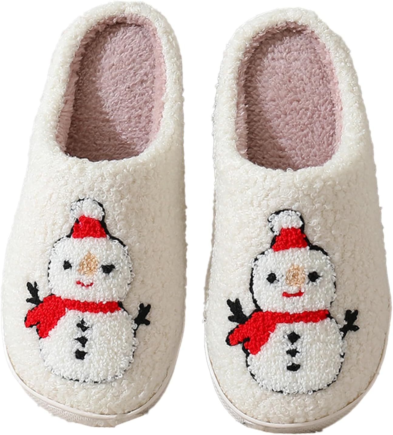 

Рождественские хлопковые тапочки зимние плюшевые с мультяшным оленем, печеньем и Санта-Клаусом для дома, хлопковые домашние туфли Oukisam, 015 Snowman