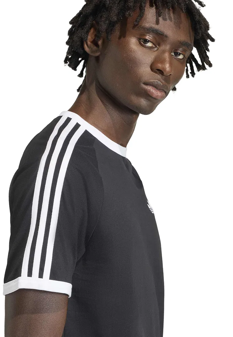 Футболка с тремя полосками, короткий рукав, adidas, черный — фото 4