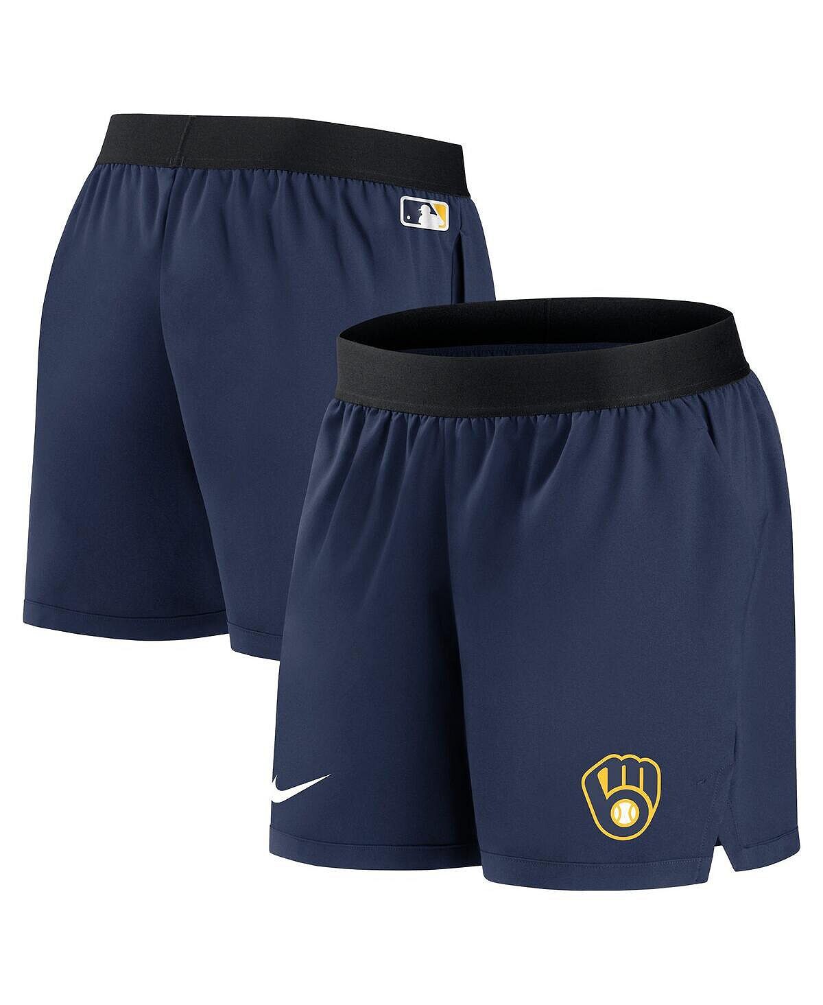 

Женские темно-синие шорты Milwaukee Brewers Authentic Collection Team Performance Nike, темно-синий
