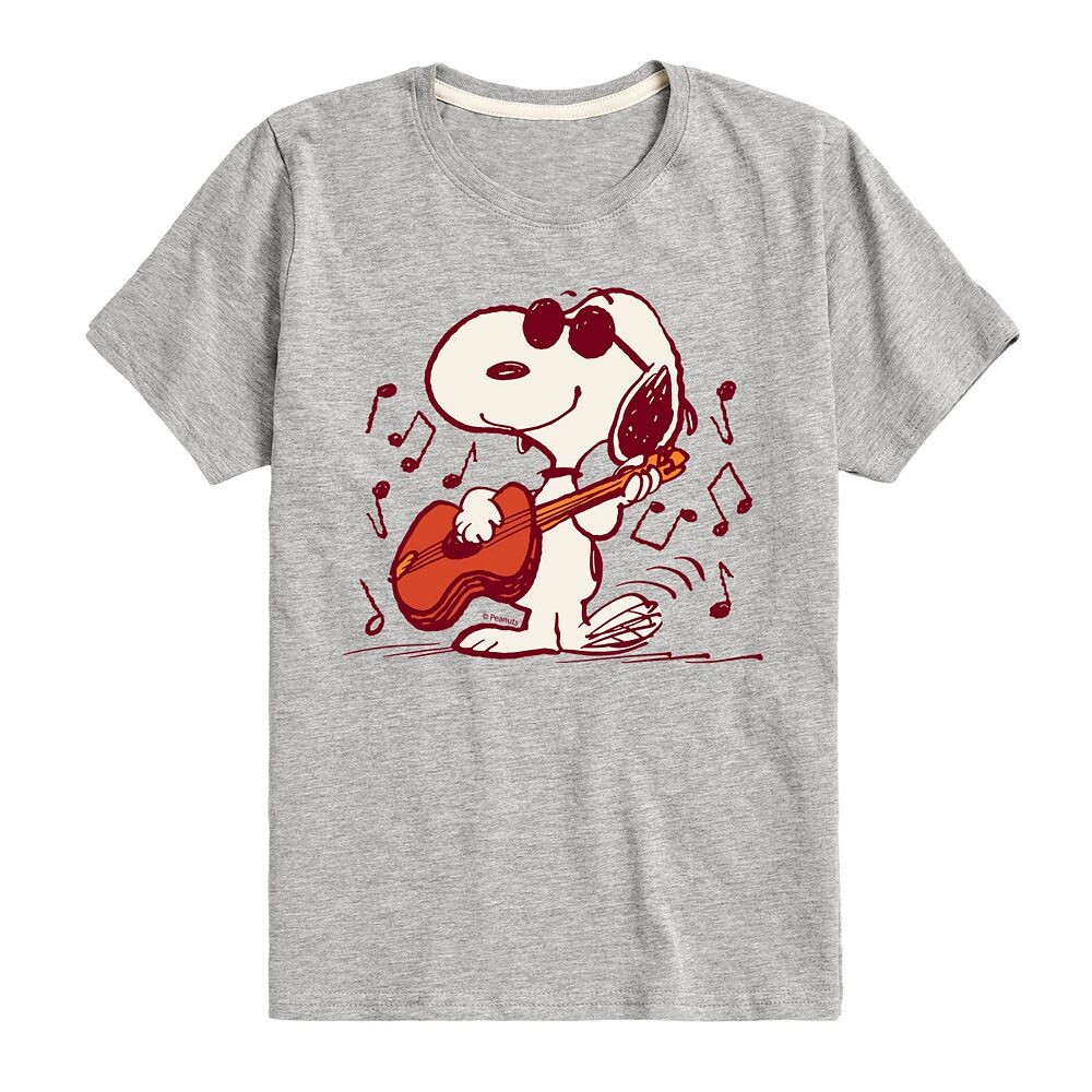 

Футболка Peanuts Joe Cool для мальчиков 8–20 лет с рисунком гитары Licensed Character, цвет Heather Gray