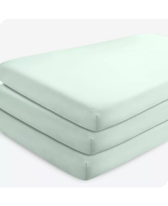 

Простыня для кроватки из микрофибры, 3 шт Bare Home, зеленый