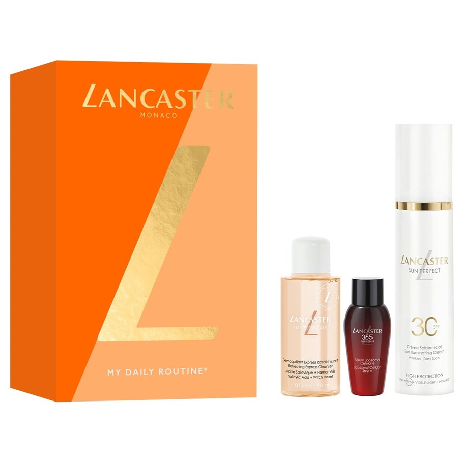 

Крем для лица Lancaster Geschenkset, Sun Perfect - Illuminating Cream SPF30 50 ml + Skin Essentials - Refreshing Express Cleanser 30 ml + 365 Skin Repair Liposomal Cellular Serum 10 ml / 1 Stk.