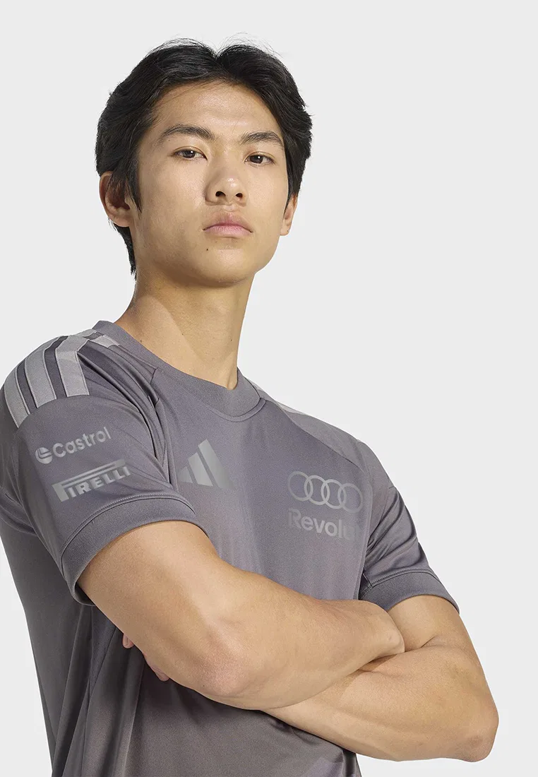 Футболка с коротким рукавом, реплика топ Audi Revolut F1 Team Driver, черная Adidas — фото 4