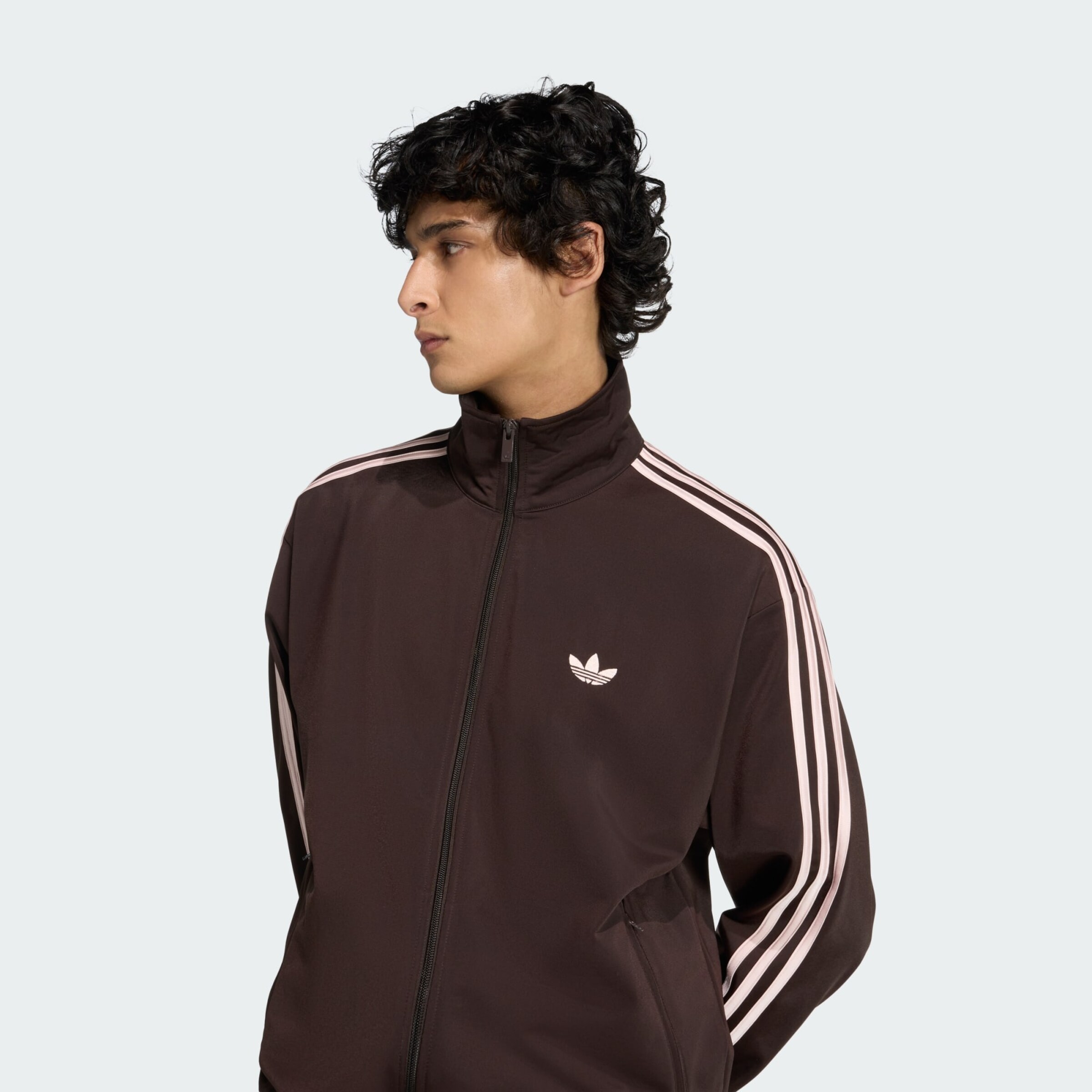 Adidas Originals Толстовка с капюшоном на молнии 'Firebird' в темно-коричневом цвете — фото 4