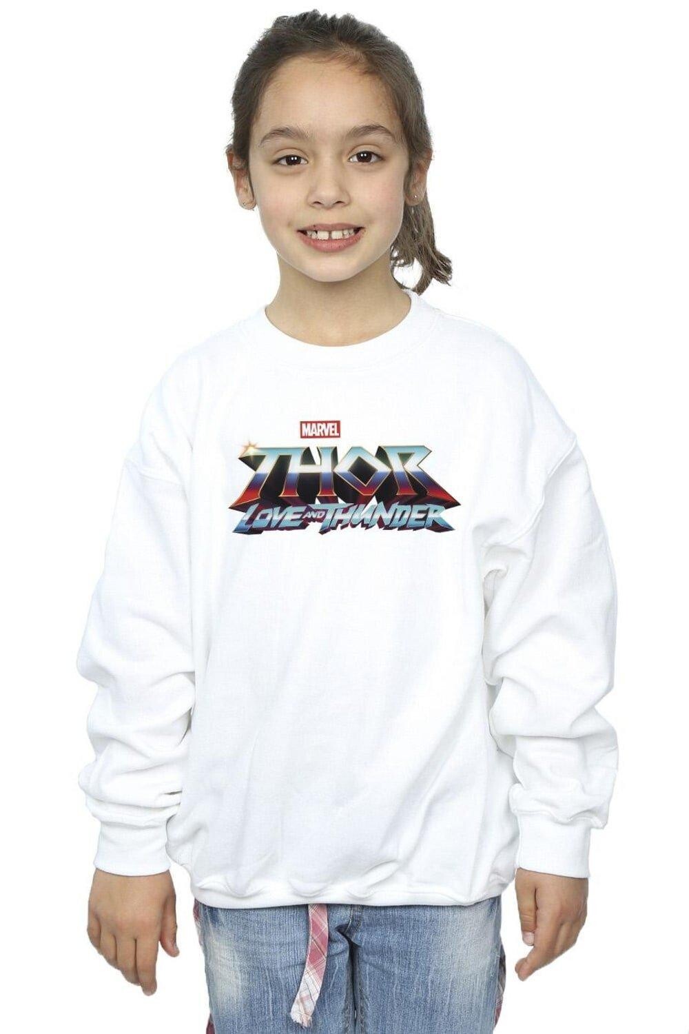 

Толстовка с логотипом Thor Love And Thunder Marvel, белый