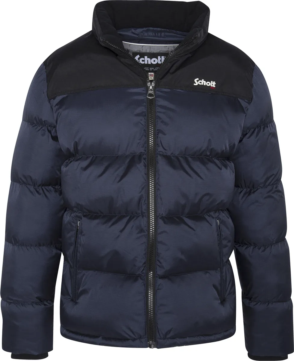 

Стеганая куртка Schott NYC с изящной вышивкой логотипа, цвет морской волны, Синий, Стеганая куртка Schott NYC с изящной вышивкой логотипа, цвет морской волны