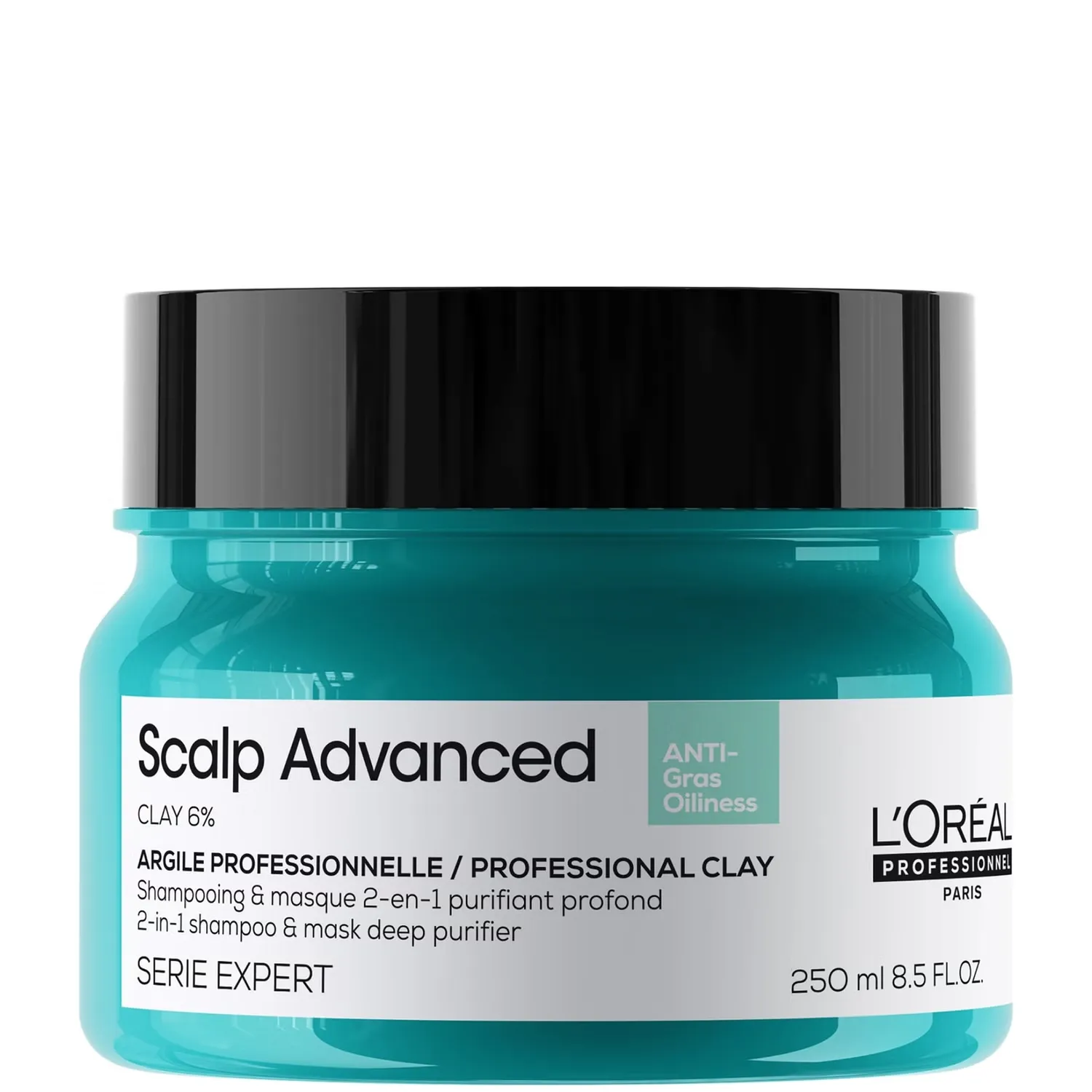 

Serié Expert Scalp Advanced Anti-Oilness 2-в-1 Глубоко очищающая глиняная маска для волос 250 мл L'Oréal Professionnel