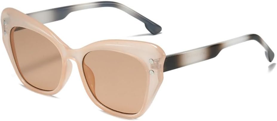 

Женские солнцезащитные очки LVTFCO Oversized Cat Eye, модные, яркие, с защитой от УФ-излучения UV400, в стиле ретро, ​​мужские солнцезащитные очки с заклепками, Champagne Champagne