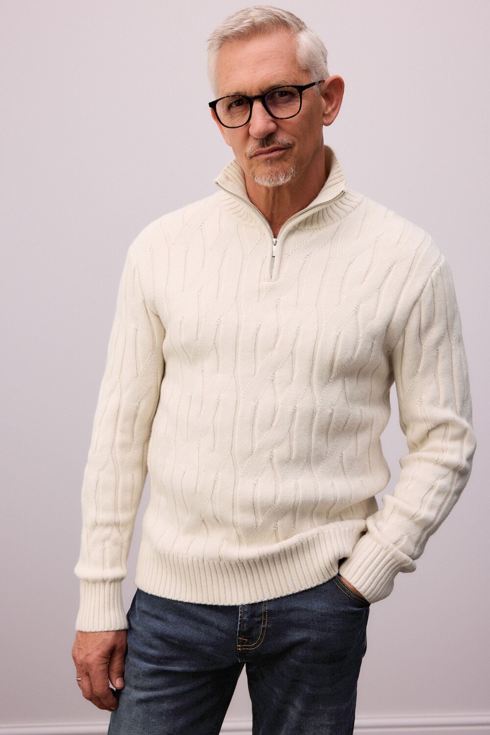 

Джемпер прямого кроя с текстурной вязкой и шерстью Next, белый