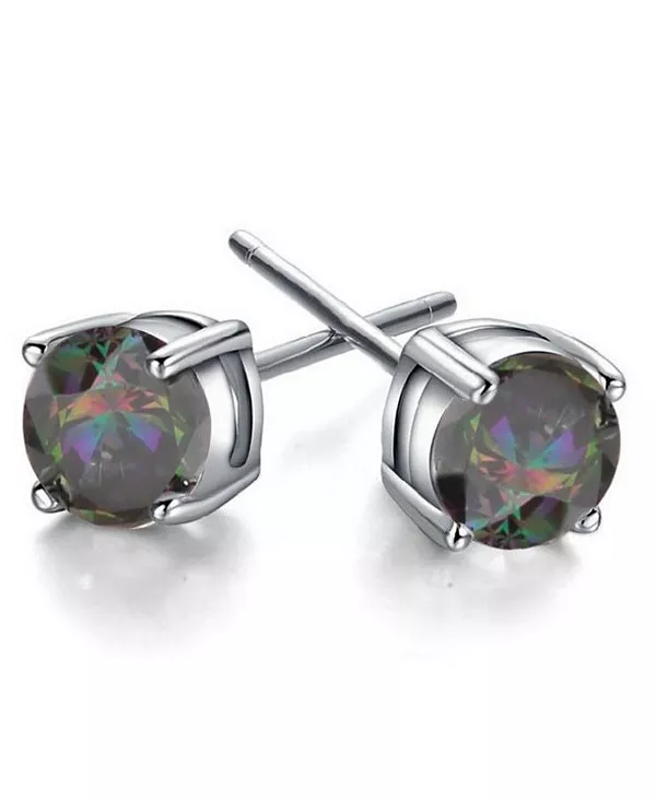 

Серьги-Гвоздики с круглым топазом в полкаратного цвета для женщин Hollywood Sensation, silver