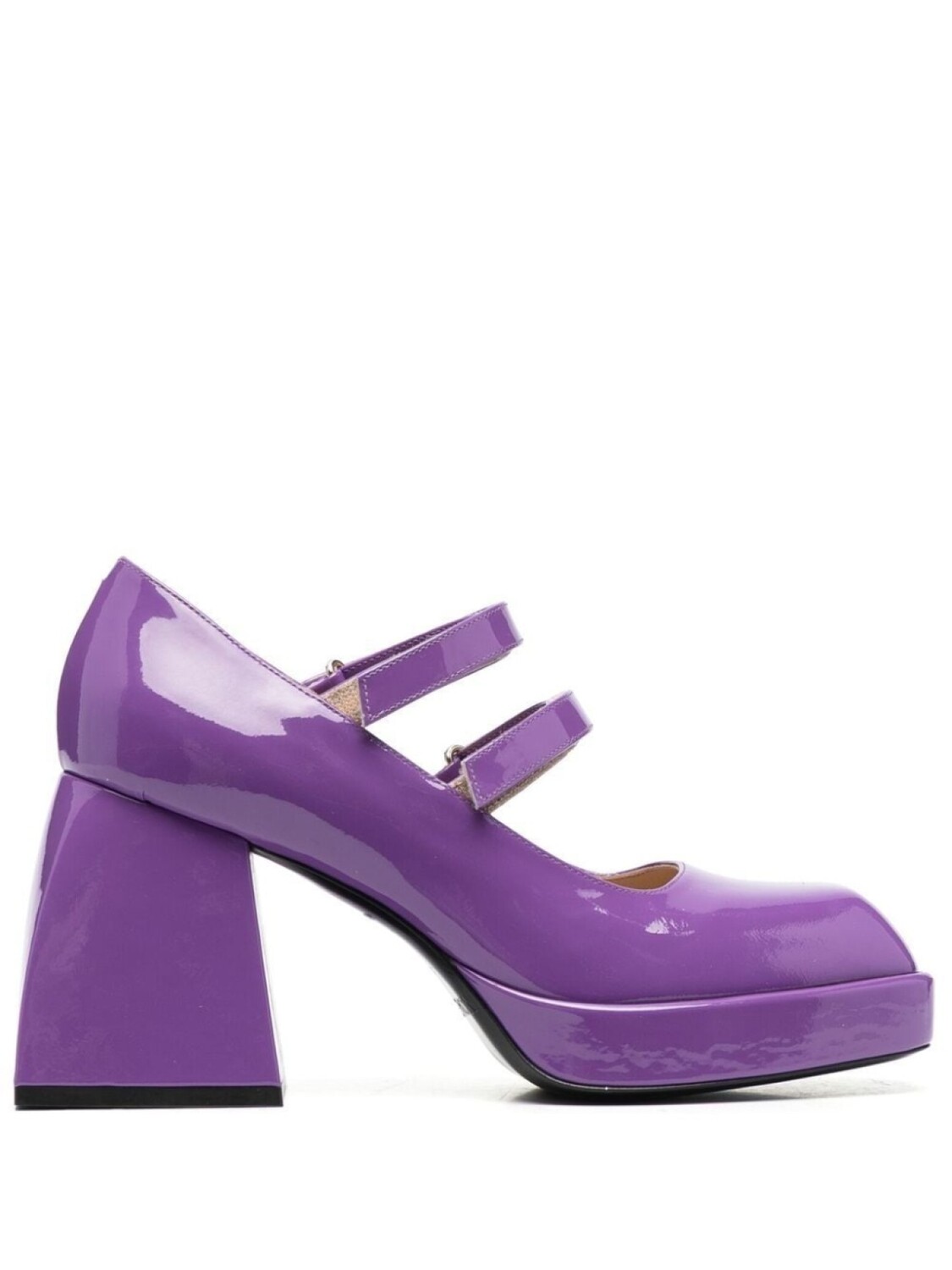 Nodaleto square-toe leather sandals, фиолетовый