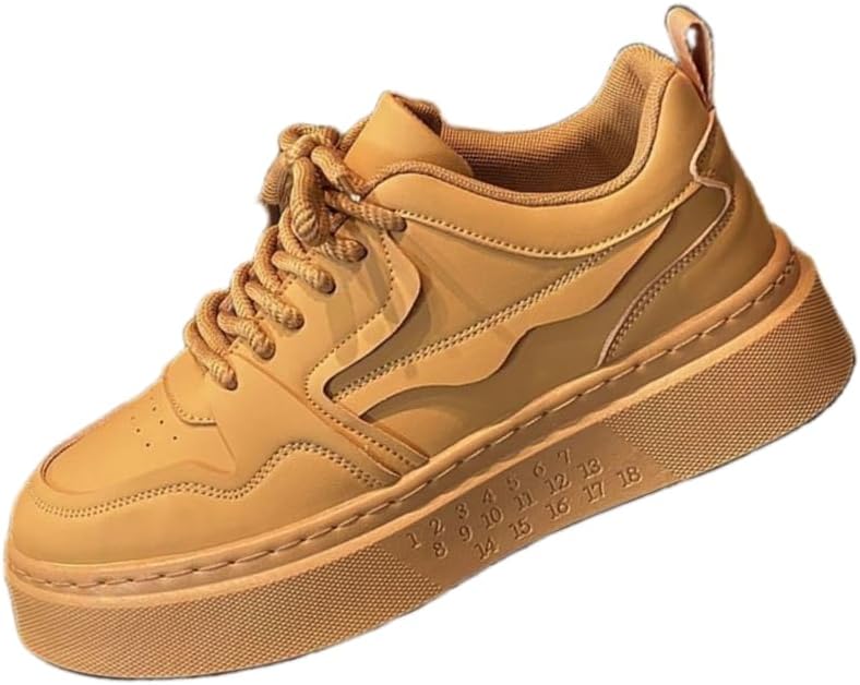 

Мужские модные кроссовки для скейтборда - повседневные низкие ботинки на шнуровке, с резиновой подошвой, комфортной тканевой подкладкой, стильным уличным дизайном, подходят для повседневной носки Hoalox, хаки