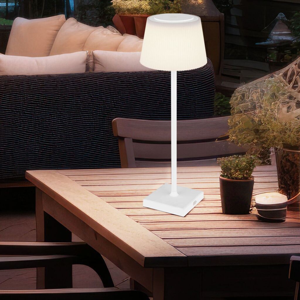 

Настольная лампа светодиодная, сенсорный диммер, аккумулятор USB, белый, В 38 см, IP44 Globo Lighting