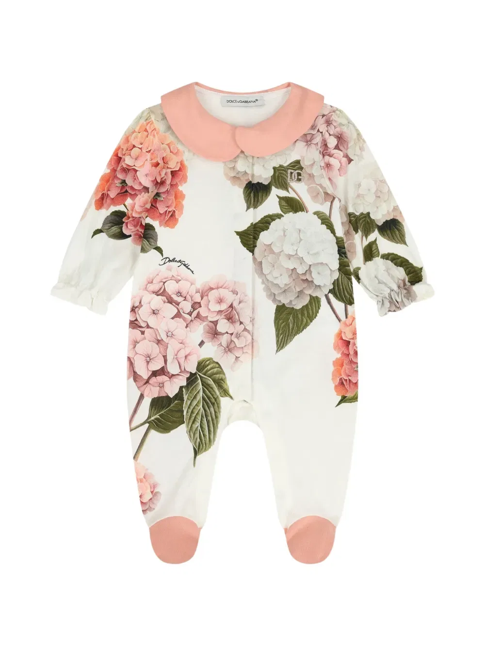 Комплект детского комбинезона с цветочным принтом Dolce & Gabbana Kids, белый — фото 3