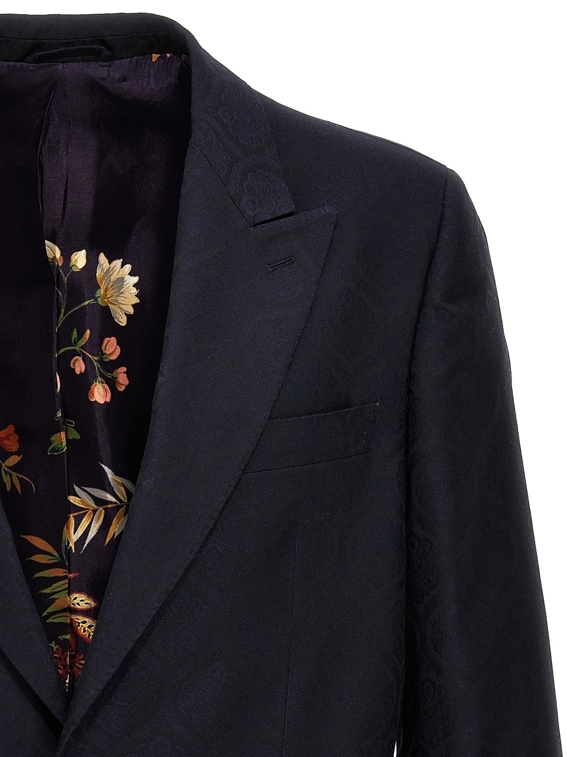 Однобортный жаккардовый пиджак ETRO, синий — фото 3
