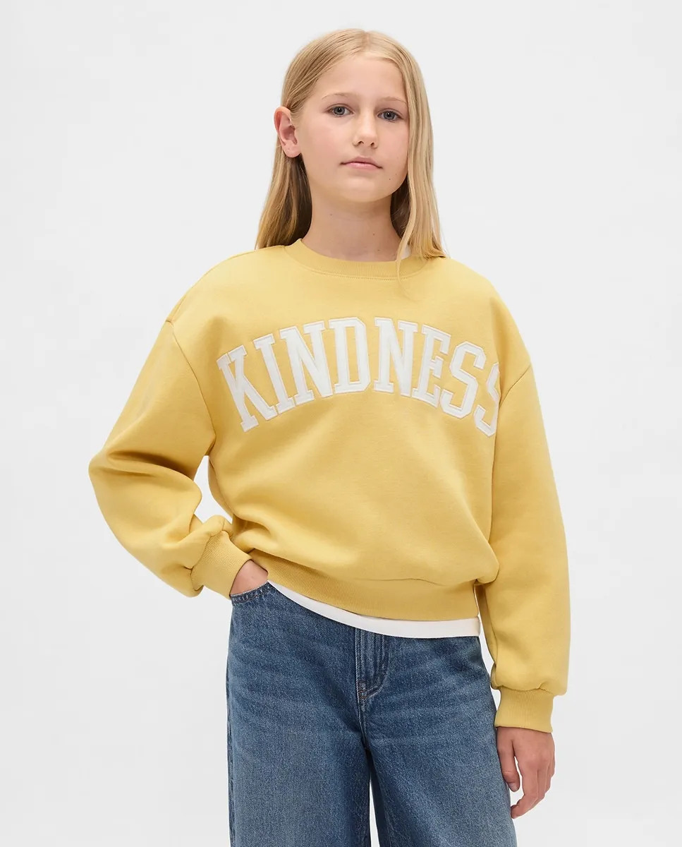 

Детская толстовка с логотипом на груди Gap, желтый