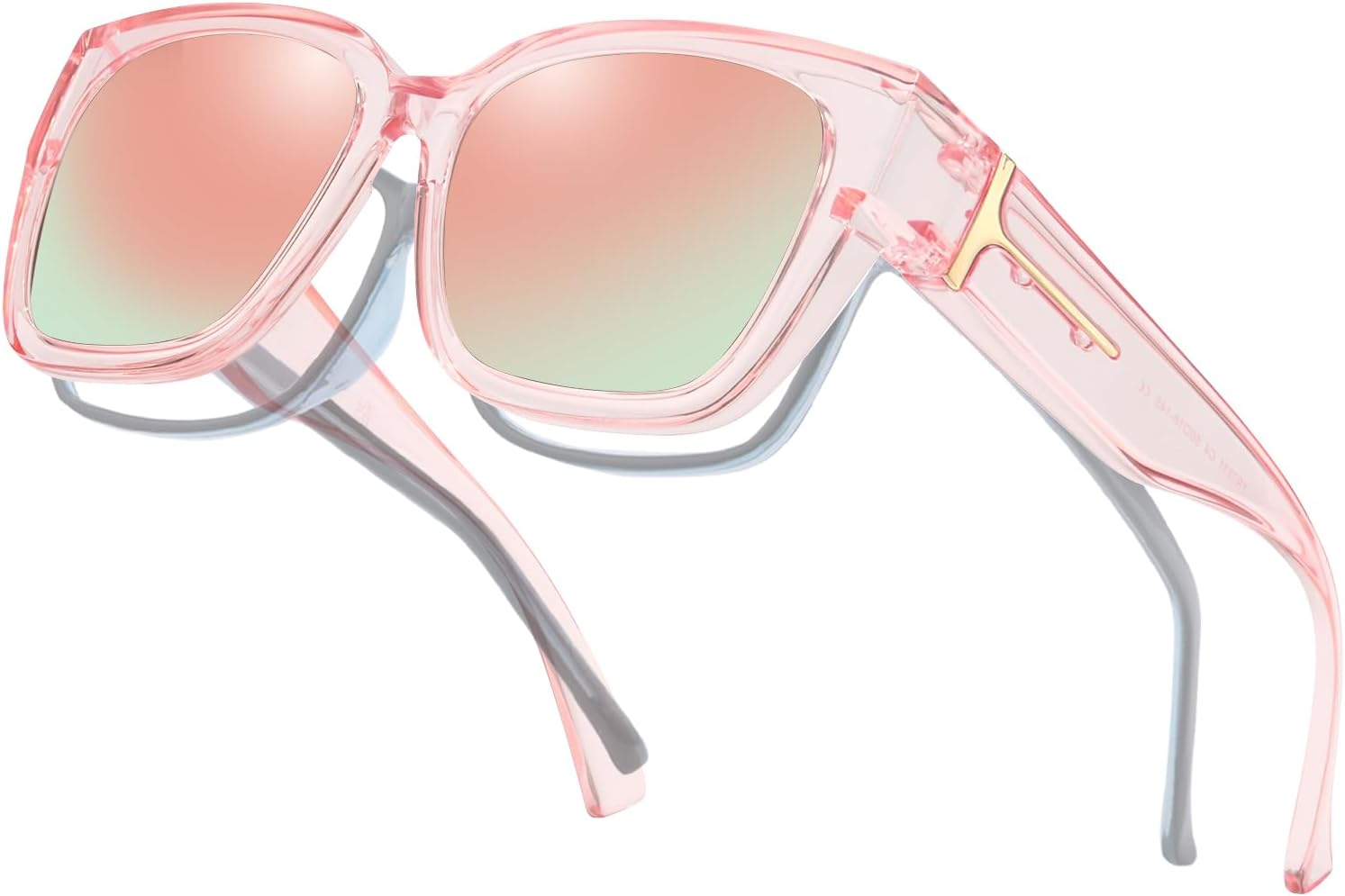 

Поляризованные солнцезащитные очки Xfeel для ношения поверх очков с диоптриями, для женщин и мужчин, увеличенного размера, для вождения, с защитой от УФ-излучения UV400, A07- Pink