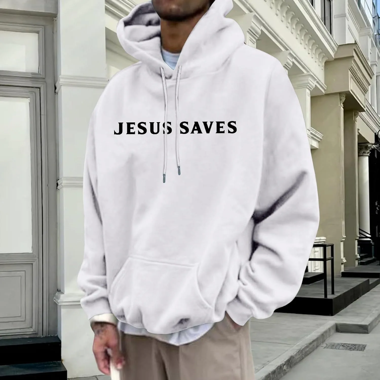 Мужская толстовка Christian с длинным рукавом There's Power in the Name of Jesus — фото 2