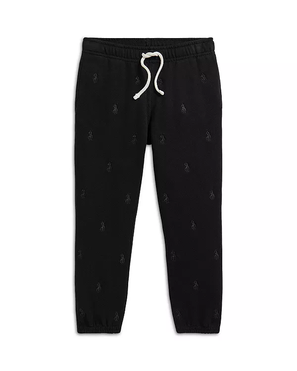 

Детские флисовые спортивные штаны-поло с рисунком пони - для малышек Ralph Lauren, черный