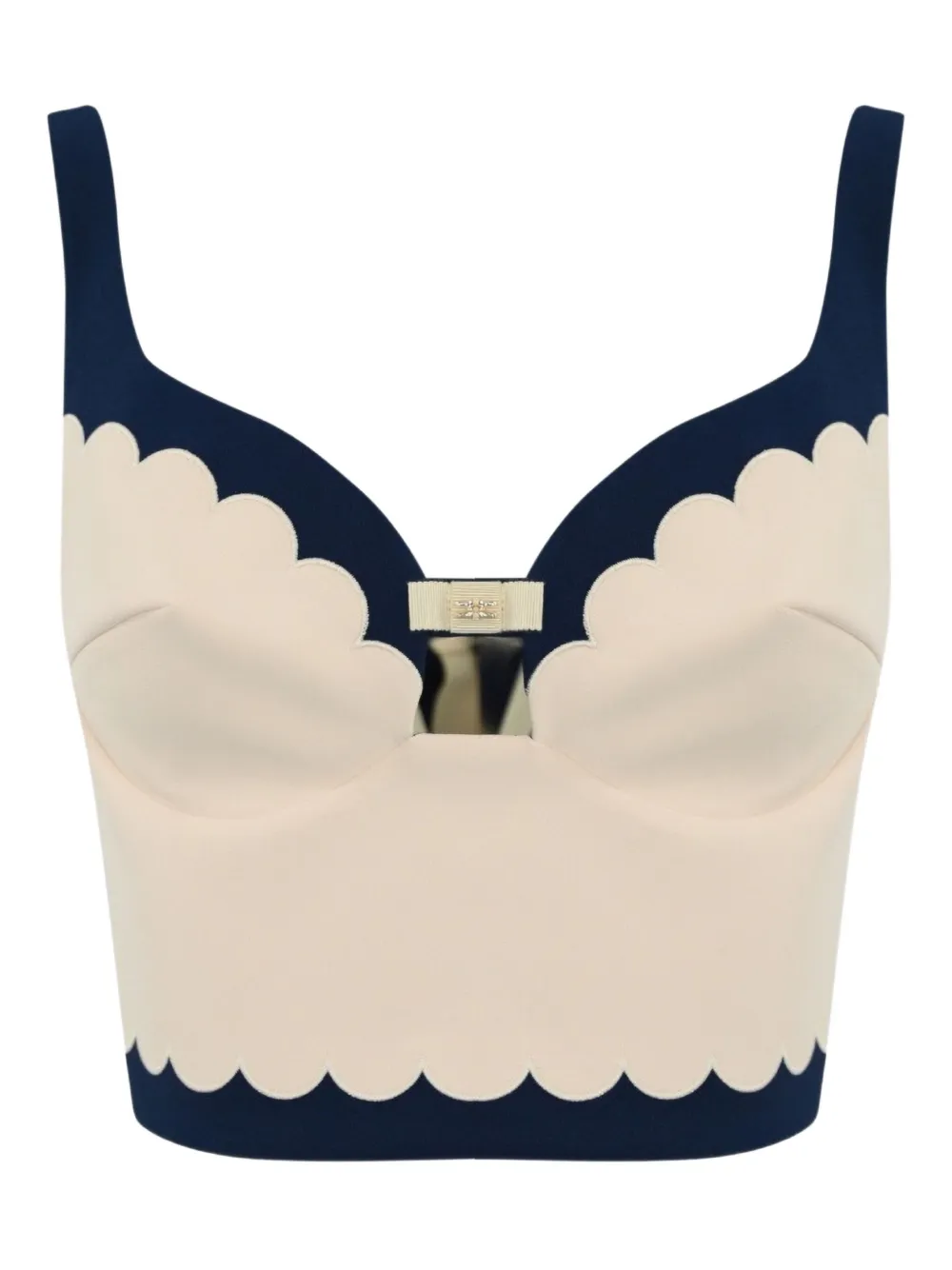 

Топ с фестонами Elisabetta Franchi, синий