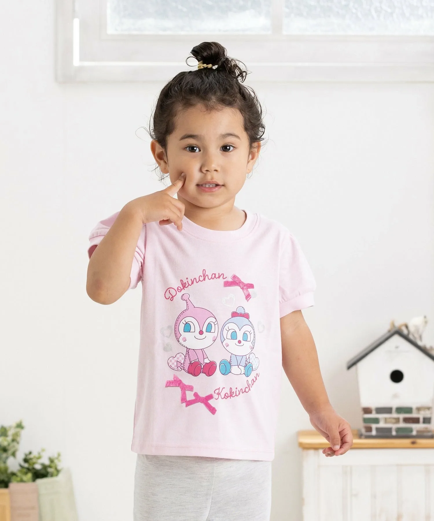 Футболка с коротким рукавом из плюша APKC/(K) Anpanman Kids Collection, pink
