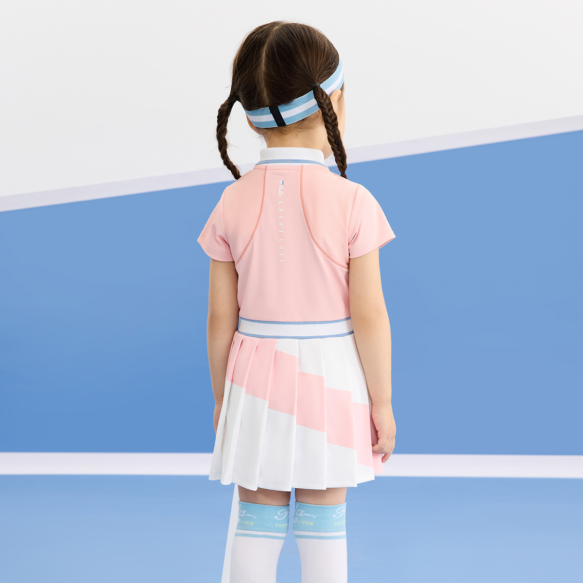 Платье SS25 легкое полупрозрачное розовое для детей 3-7 лет FILA KIDS, светло-розовый — фото 4