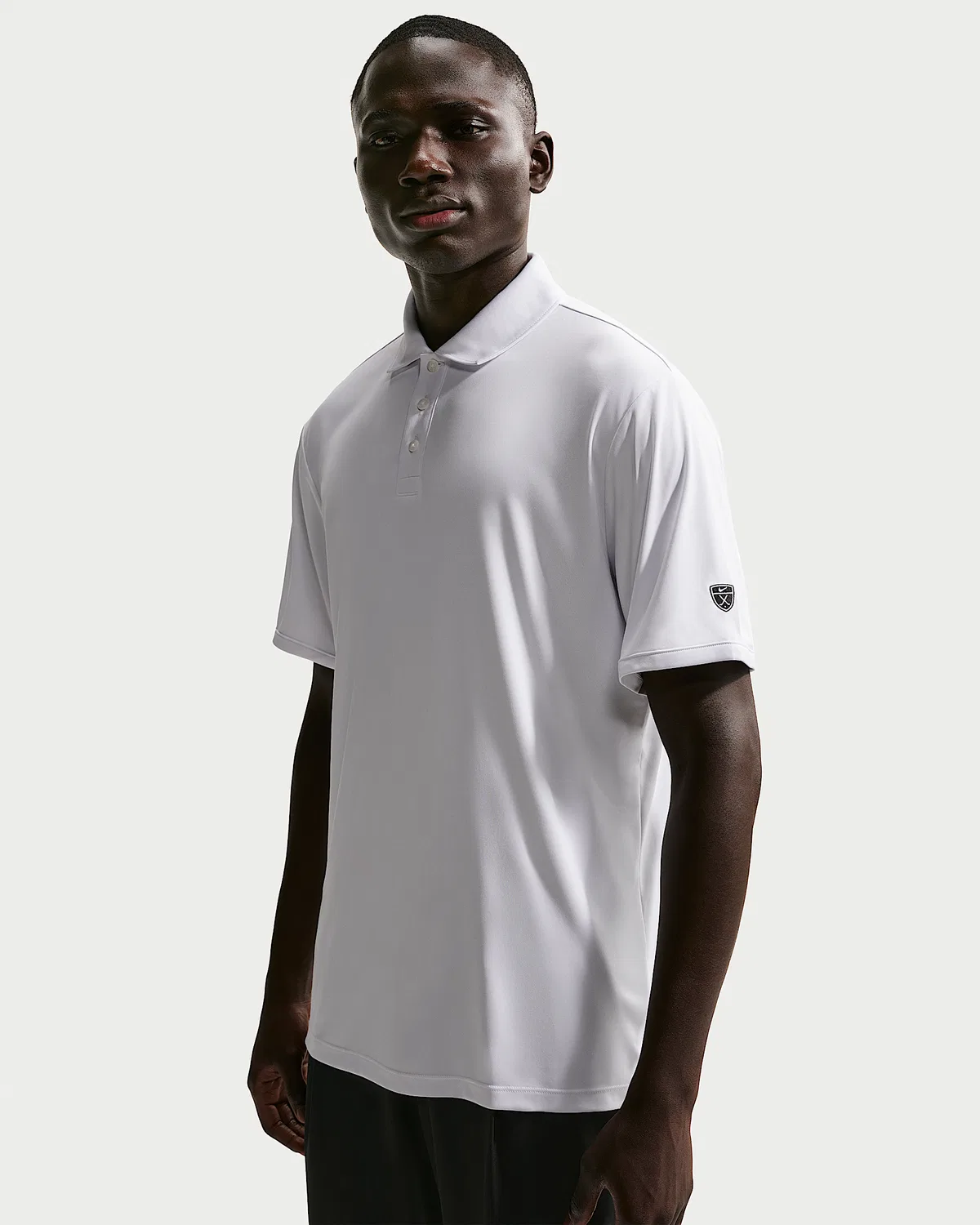 Мужское поло Nike Par Dri-FIT с логотипом на рукаве, White/White