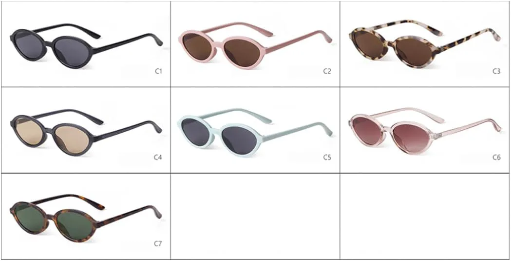 

Ретро-солнцезащитные очки в овальной оправе для женщин и мужчин, модные, маленькие, для светло-коричневого цвета, с защитой от УФ-излучения UV400 VFDHN, 7