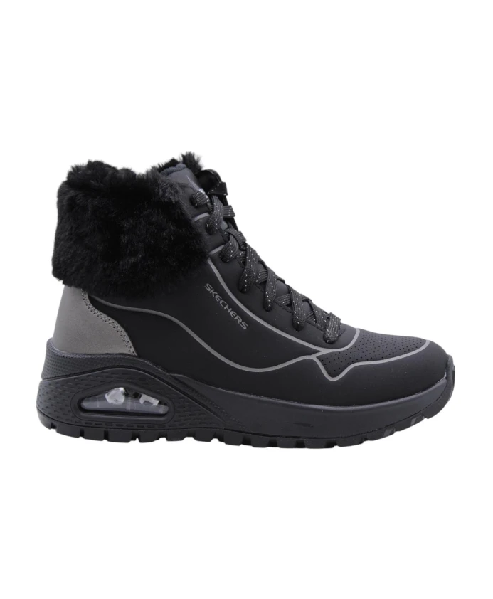 

Уютные зимние ботинки для женщин. Skechers, черный