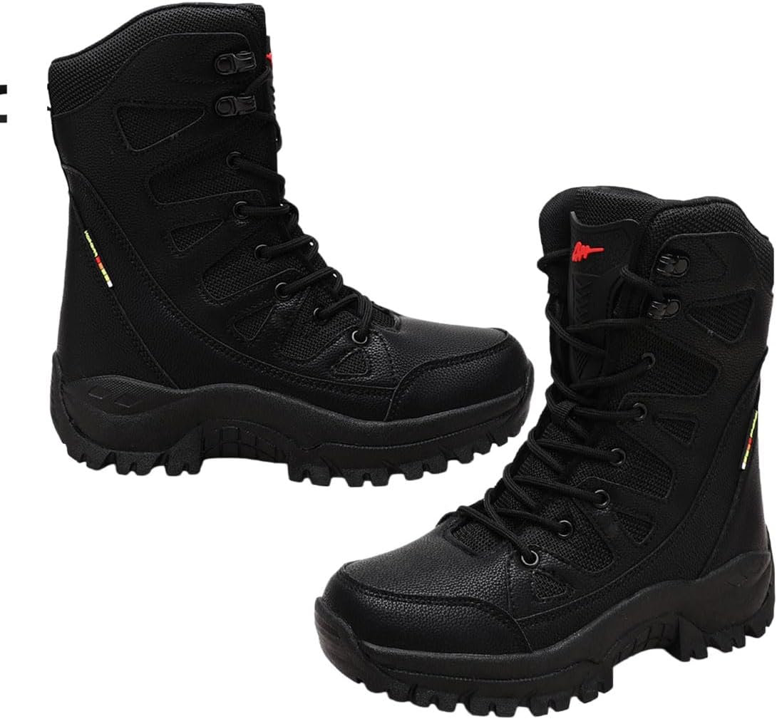 

Мужские легкие тактические боевые ботинки Adornosbt с боковой молнией и противоскользящей подошвой, черный