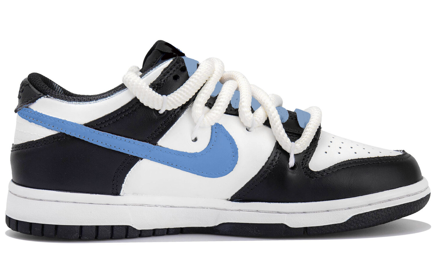 

Кроссовки Nike Dunk Skateboarding Shoes Women's Low-top Black/white/blue, белый/черный