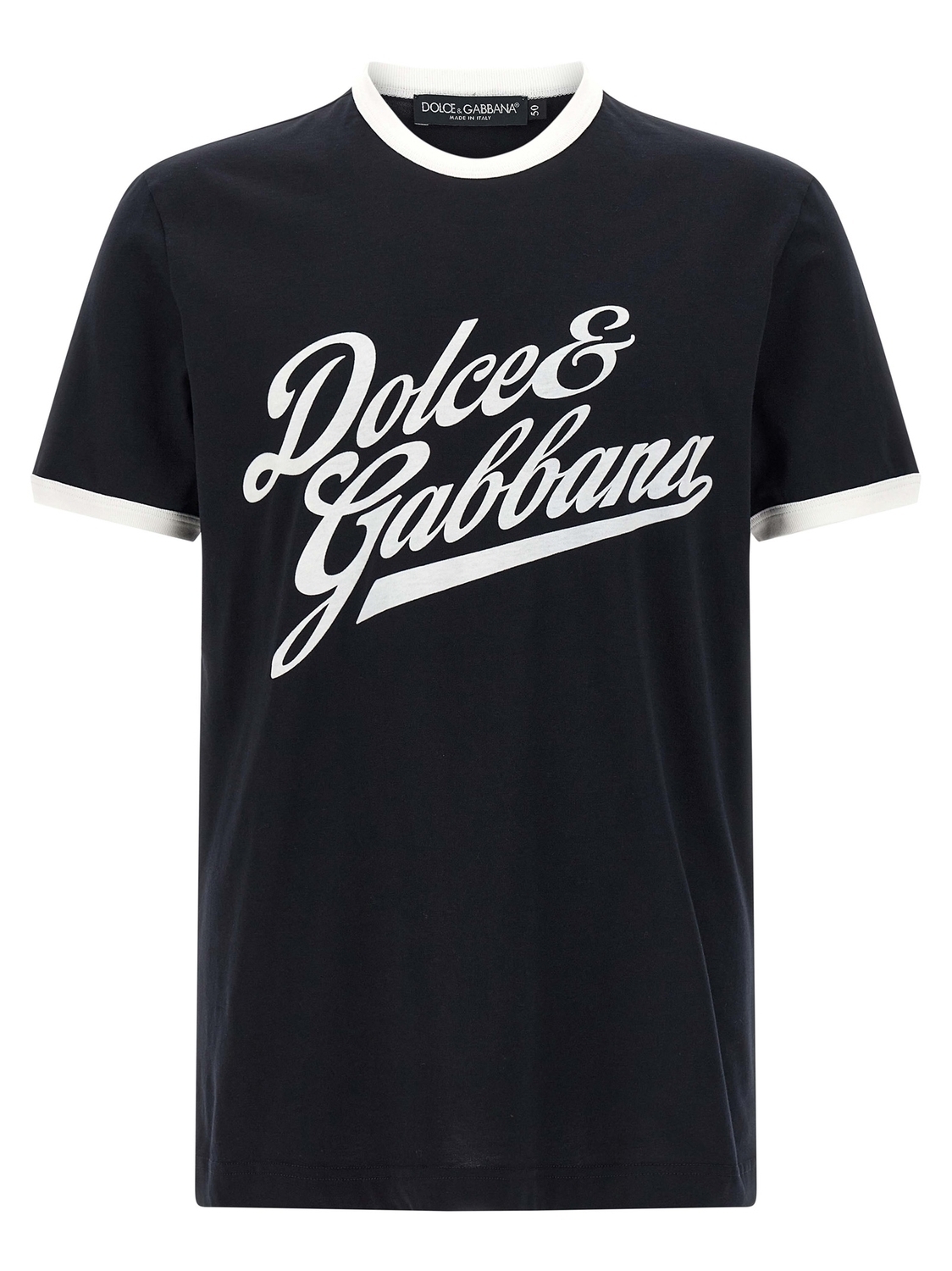 

Футболка с бархатным логотипом DOLCE & GABBANA, синий