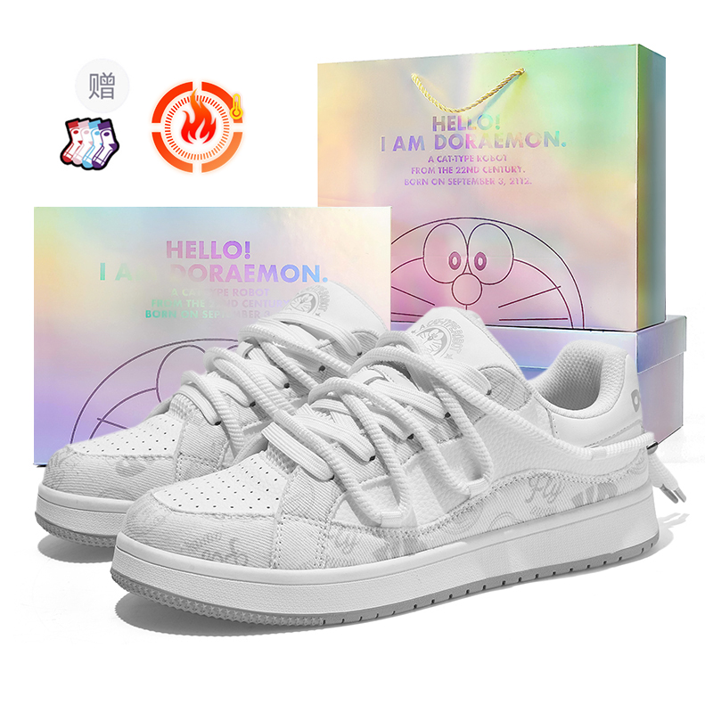 

Doraemon Дораэмон, лимитированная серия, пухлые кроссовки низкие скейтерские унисекс винтаж белый (с флисовой подкладкой) коробка, цвет Vintage White (Fleece-Lined) Box