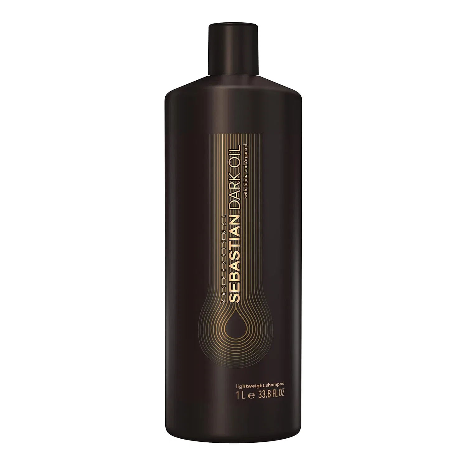 SEBASTIAN Professional Dark Oil - Невесомый шампунь для всех типов волос - С маслом жожоба и аргановым маслом - Интенсивный уход для блестящих прямых волос - 1000 мл Sebastian