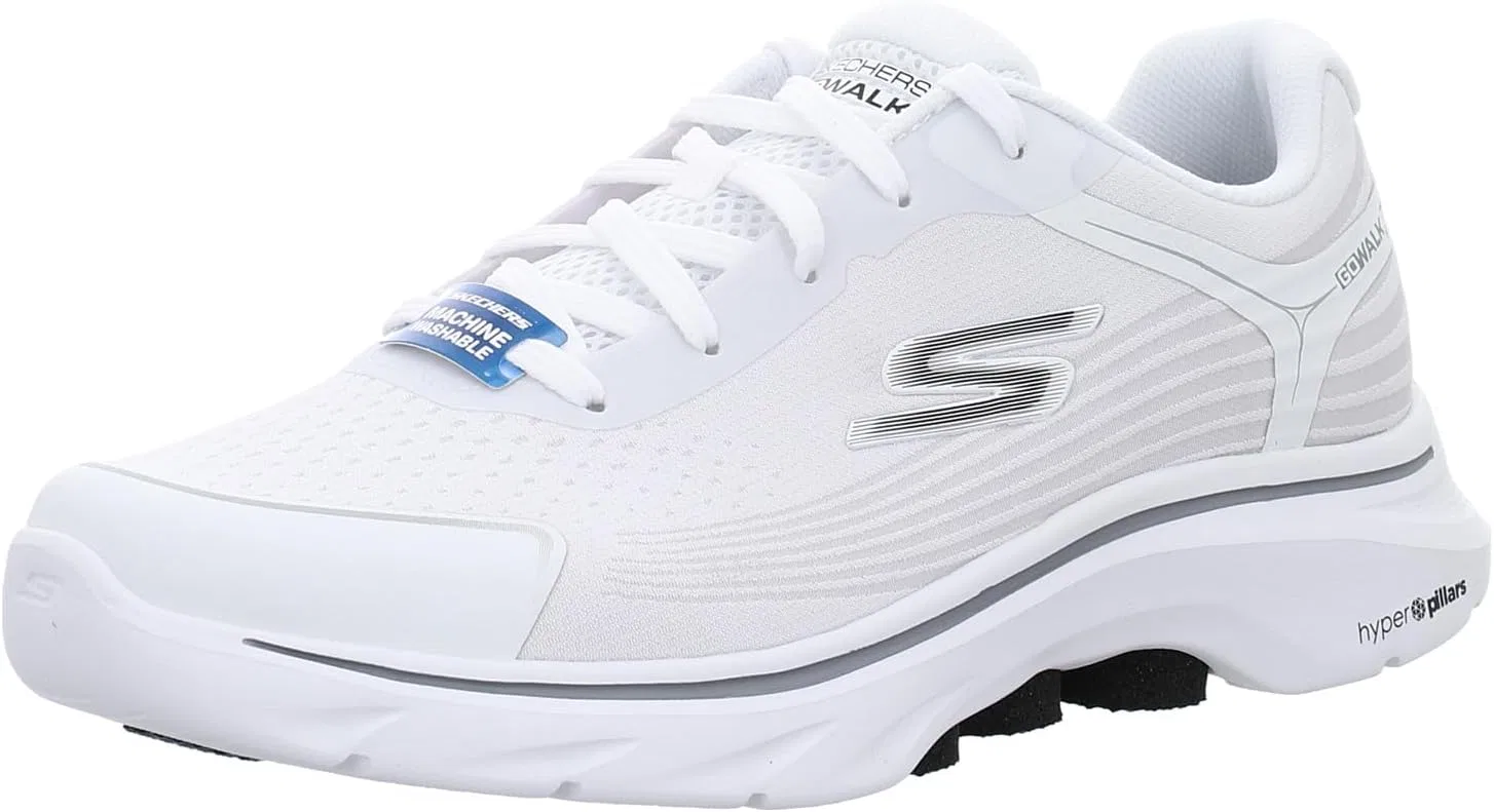 Мужские кроссовки Skechers Go Walk 7 Alen, White And Gray Textile Synthetic