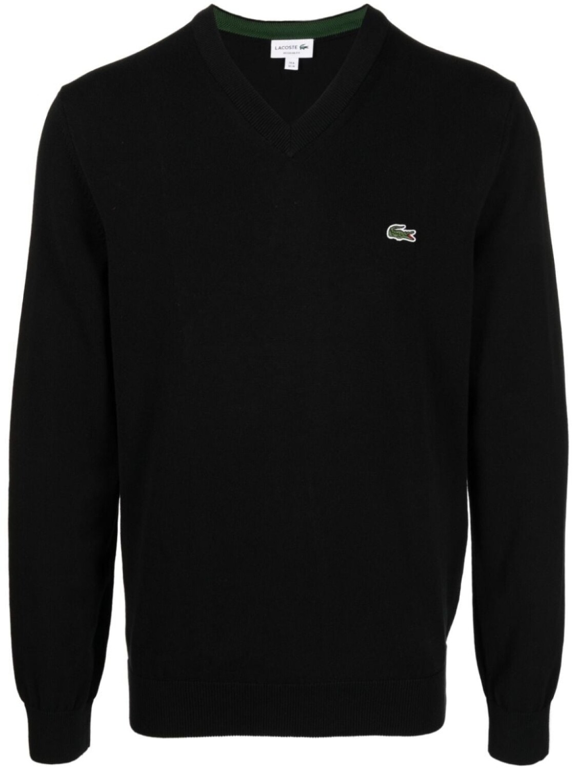 

Lacoste джемпер в мелкую резинку с вышитым логотипом, черный
