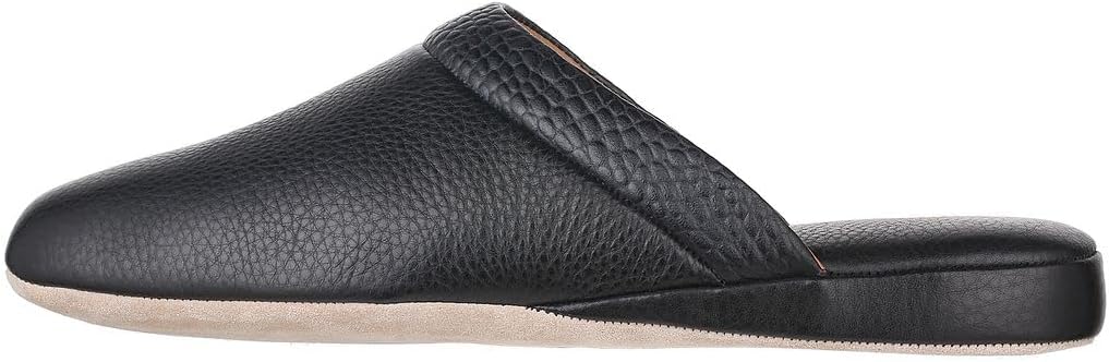 

Мужские премиальные домашние тапочки PAMIR из фактурной кожи с мемори-пеной, черный