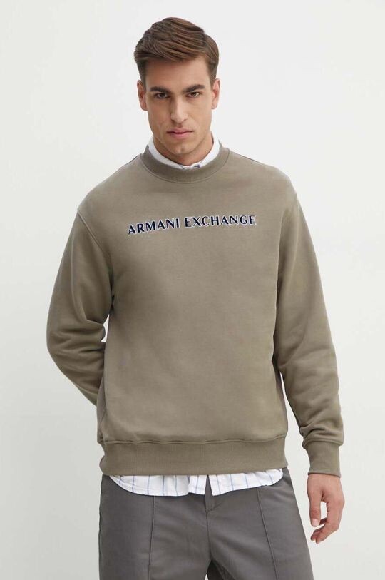 

Хлопковая толстовка Armani Exchange, бежевый