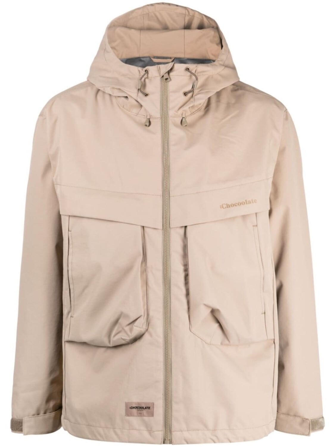 

Chocoolate logo-print padded hooded jacket, коричневый