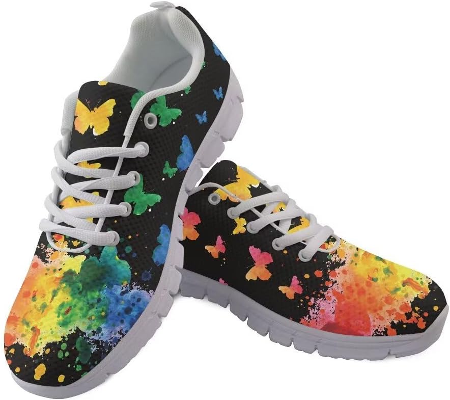 

Мужские модные повседневные кроссовки AmzPrint, Colorful Butterfly Print