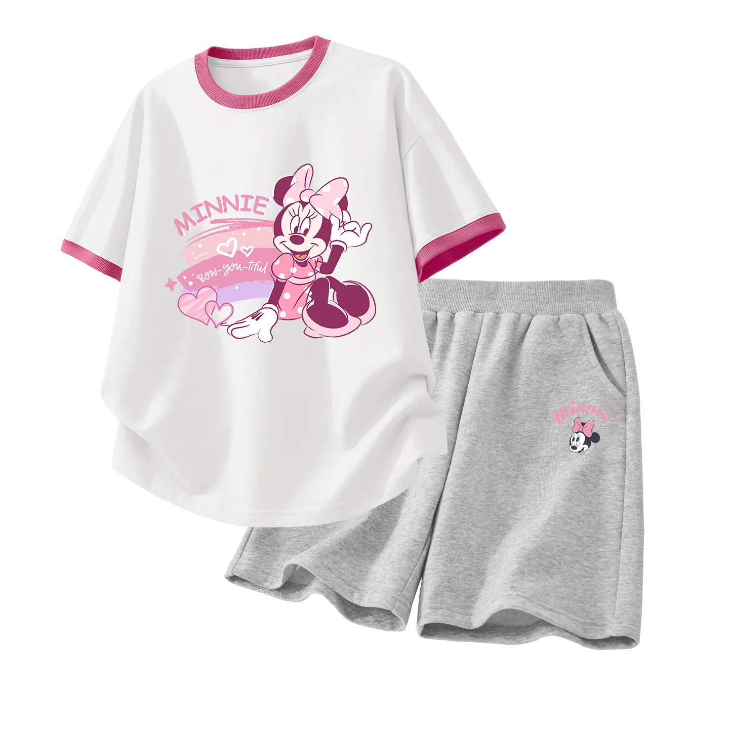Детский спортивный костюм Casual Sportswear 2 Piece Set Disney, Di Rainbow Heart White Red+Di Lift Eye K Gray