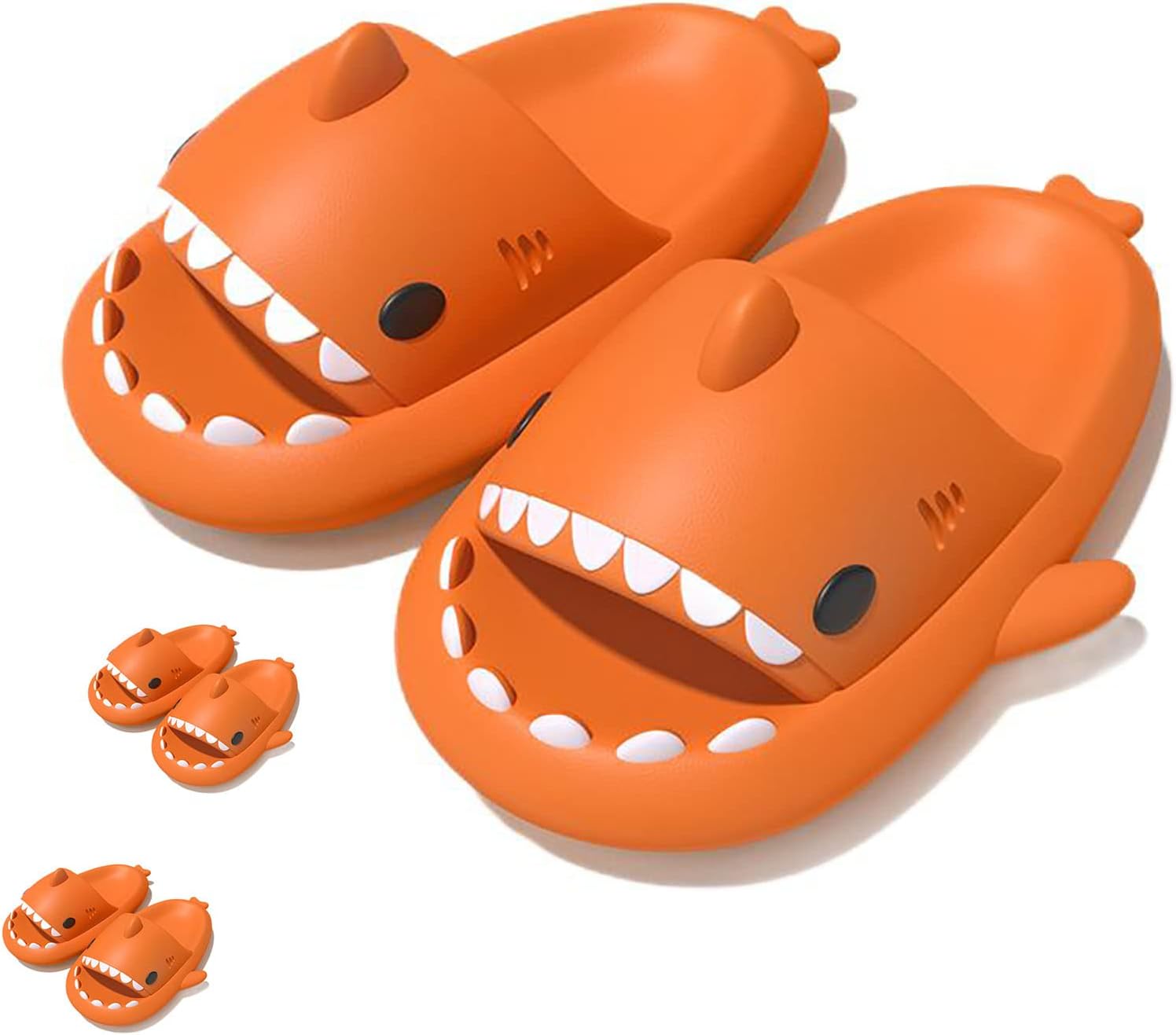 

Шлепанцы с акулами для женщин и мужчин, оригинальные шлепанцы Shark Slides, пляжные и для ванной, шлепанцы с акулой Generic, оранжевый