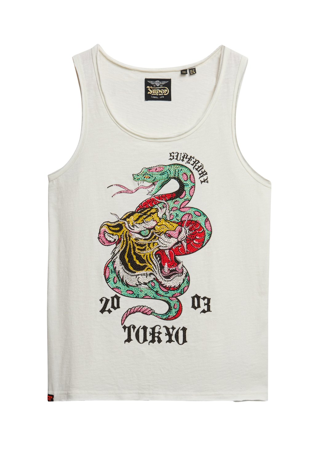 Топ NEO TRAD TATTOO SCOOP NECK TANK Superdry, белый — фото 4