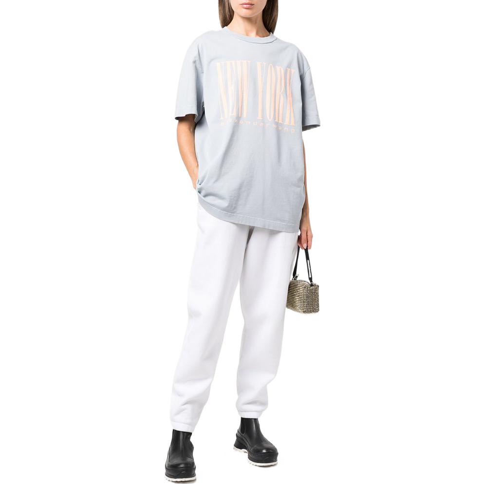 Графическая футболка с принтом Crewneck Alexander Wang, светло-голубой — фото 3