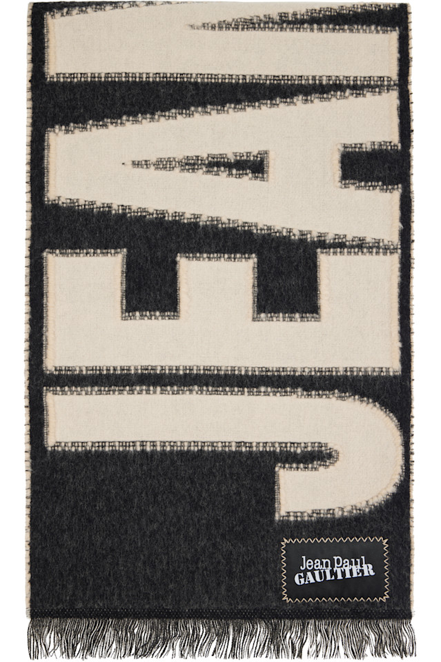 

Jean Paul Gaultier Черно-Бежевый шарф с логотипом