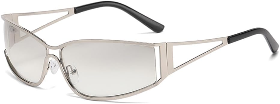 

Модные женские солнцезащитные очки в панк-стиле с металлической оправой, в стиле Y2K, с полой оправой, для путешествий и активного отдыха, унисекс, с защитой от УФ-излучения UV4 KTUCN, Hd1