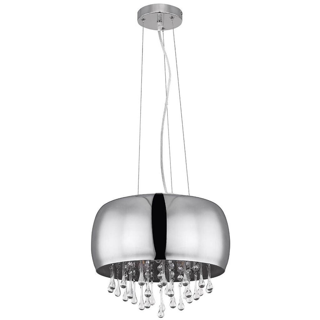 

Подвесной светильник, хром, дымчатое стекло, В 120 см. Globo Lighting, серебро